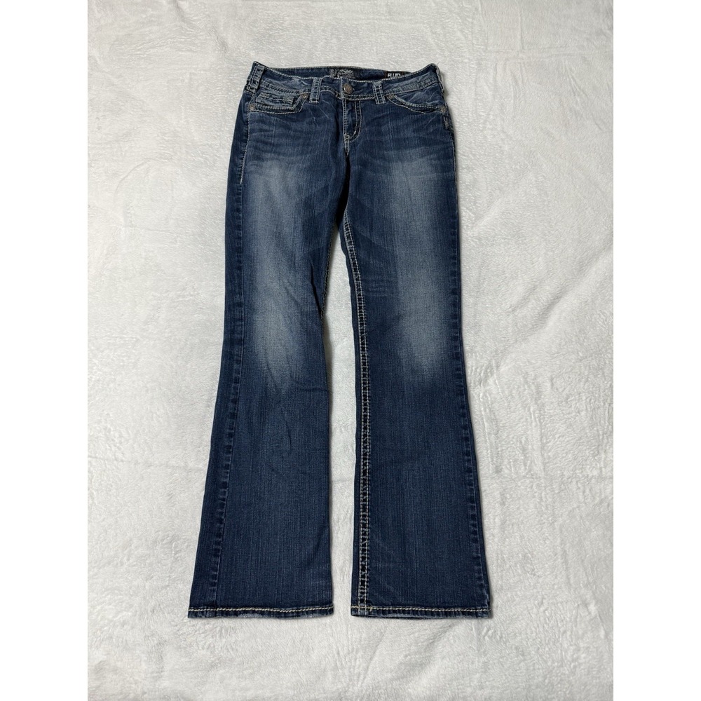 Silver Jeans‎ Womens 28x29 Blue Suki Mid Slim Boot Bootcut Denim Stretch